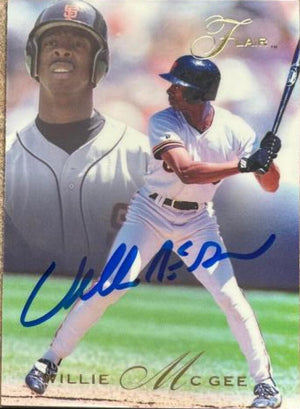 Willie McGee Signed 1993 Flair Baseball Card - San Francisco Giants