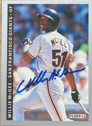 Willie McGee Signed 1993 Fleer Baseball Card - San Francisco Giants