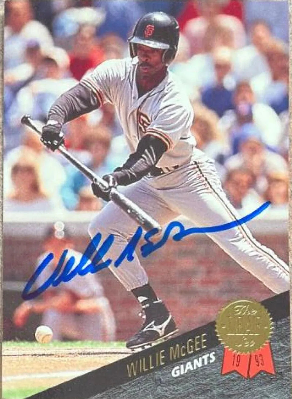 Willie McGee Signed 1993 Leaf Baseball Card - San Francisco Giants