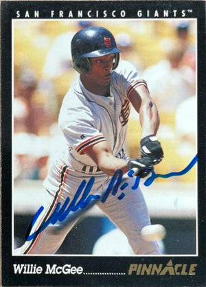 Willie McGee Signed 1993 Pinnacle Baseball Card - San Francisco Giants #39