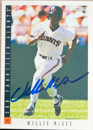 Willie McGee Signed 1993 Score Baseball Card - San Francisco Giants