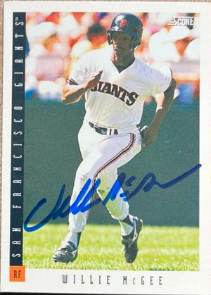 Willie McGee Signed 1993 Score Baseball Card - San Francisco Giants