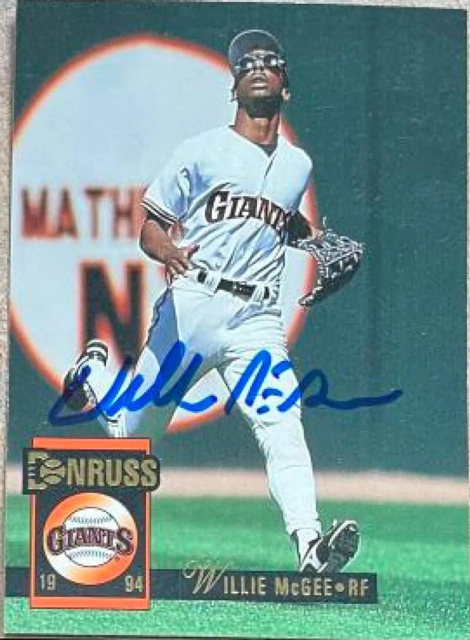 Willie McGee Signed 1994 Donruss Baseball Card - San Francisco Giants