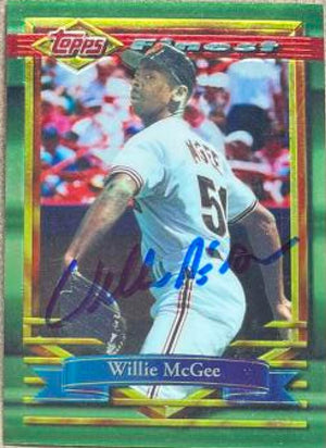 Willie McGee Signed 1994 Topps Finest Baseball Card - San Francisco Giants