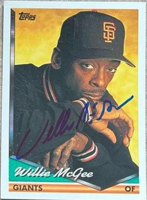 Willie McGee Signed 1994 Topps Baseball Card - San Francisco Giants