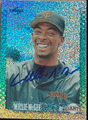 Willie McGee Signed 1995 Score Platinum Baseball Card - San Francisco Giants