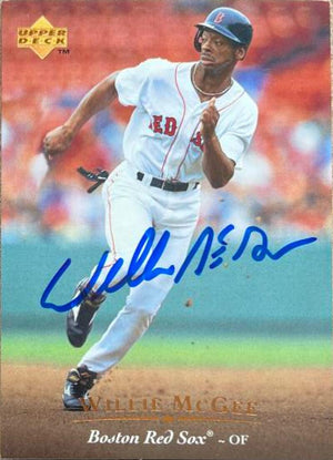 Willie McGee Signed 1995 Upper Deck Baseball Card - Boston Red Sox