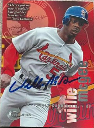 Willie McGee Signed 1996 Circa Baseball Card - St Louis Cardinals