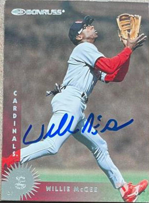 Willie McGee Signed 1997 Donruss Baseball Card - St Louis Cardinals