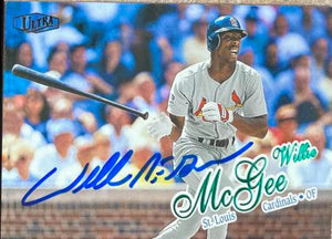 Willie McGee Signed 1998 Fleer Ultra Baseball Card - St Louis Cardinals