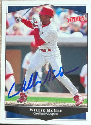 Willie McGee Signed 1999 Upper Deck Victory Baseball Card - St Louis Cardinals