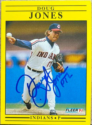 Doug Jones Signed 1991 Fleer Baseball Card - Cleveland Indians