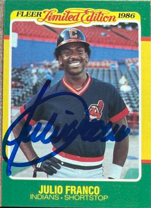 Julio Franco Signed 1986 Fleer Limited Edition Baseball Card - Cleveland Indians