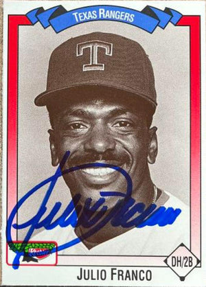 Julio Franco Signed 1993 Keebler Baseball Card - Texas Rangers
