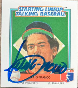 Julio Franco Signed 1988 Parker Bros Starting Lineup Talking Baseball Card - Cleveland Indians