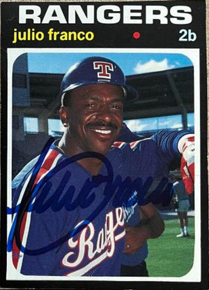 Julio Franco Signed 1991 SCD Baseball Card Price Guide Monthly Baseball Card - Texas Rangers