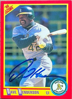 Dave Henderson Signed 1990 Score Baseball Card - Oakland A's