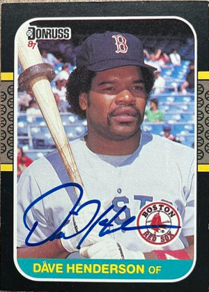 Dave Henderson Signed 1987 Donruss Baseball Card - Boston Red Sox