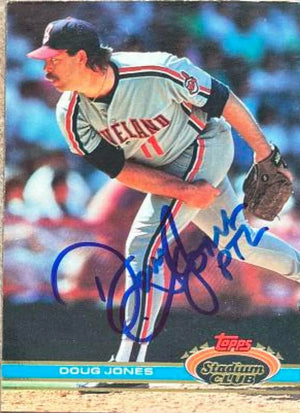 Doug Jones Signed 1991 Stadium Club Baseball Card - Cleveland Indians