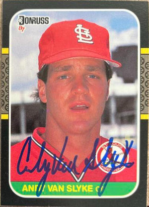 Andy Van Slyke Signed 1987 Donruss Baseball Card - St Louis Cardinals