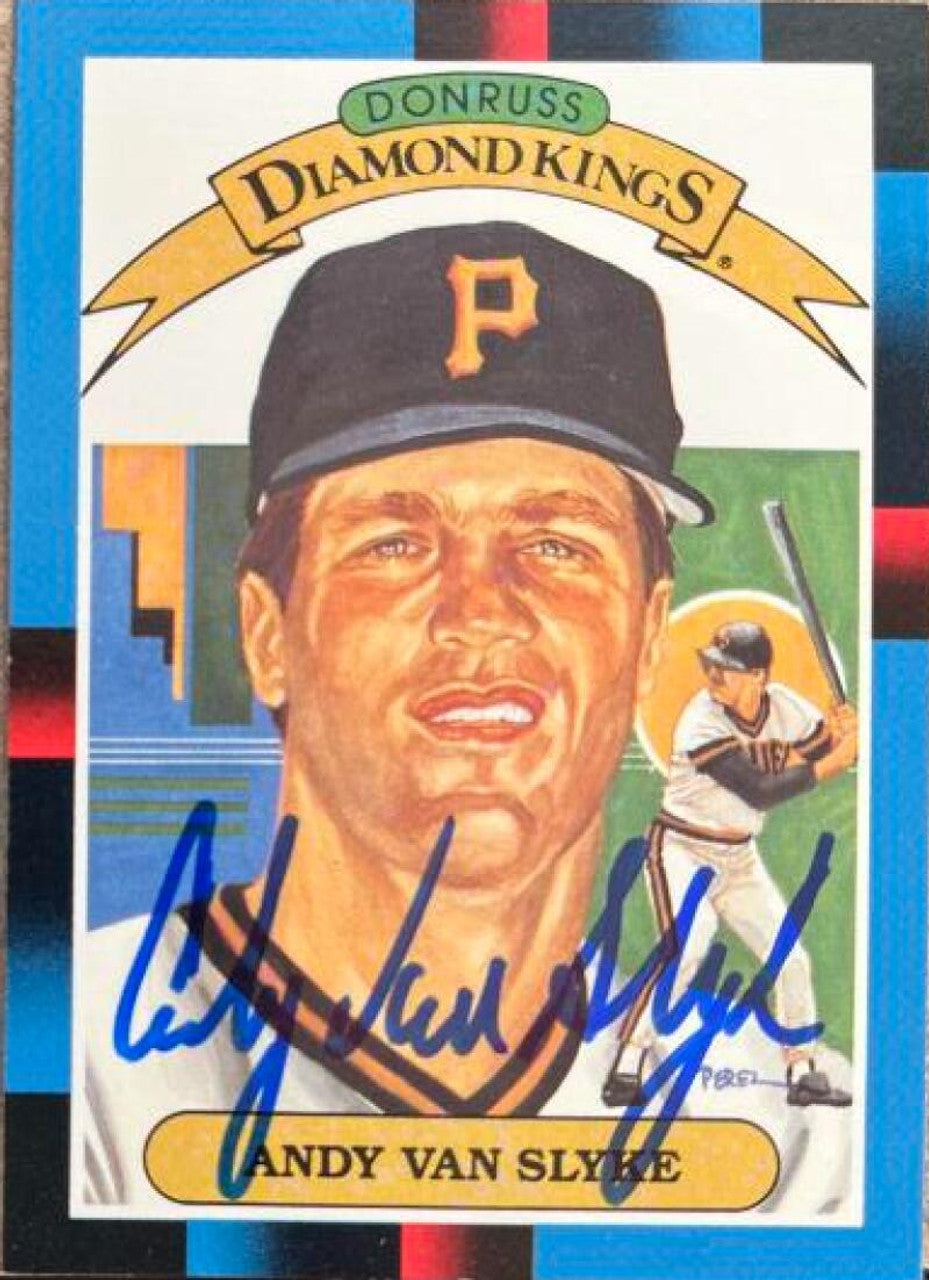 Andy Van Slyke Signed 1988 Donruss Diamond Kings Baseball Card - Pittsburgh Pirates