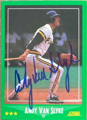 Andy Van Slyke Signed 1988 Score Baseball Card - Pittsburgh Pirates