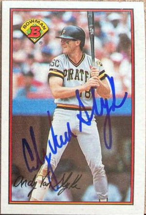 Andy Van Slyke Signed 1989 Bowman Baseball Card - Pittsburgh Pirates