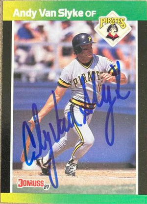 Andy Van Slyke Signed 1989 Donruss Baseball's Best Baseball Card - Pittsburgh Pirates