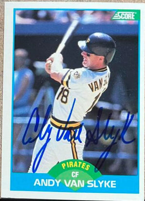 Andy Van Slyke Signed 1989 Score Baseball Card - Pittsburgh Pirates