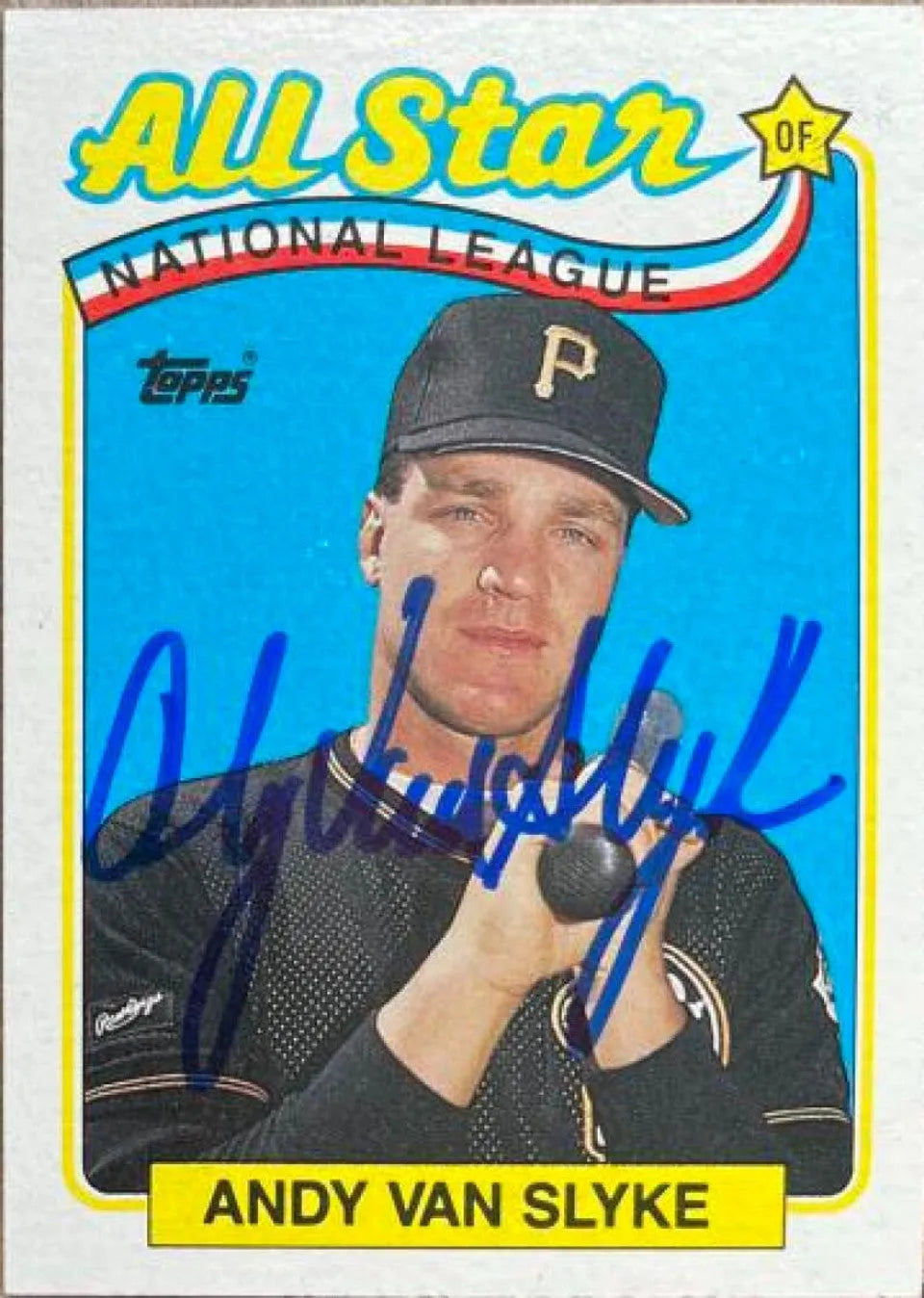 Andy Van Slyke Signed 1989 Topps Baseball Card - Pittsburgh Pirates #392