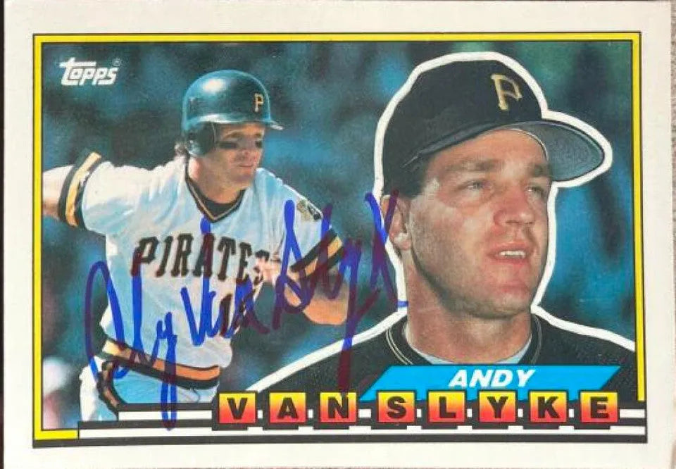 Andy Van Slyke Signed 1989 Topps Big Baseball Card - Pittsburgh Pirates