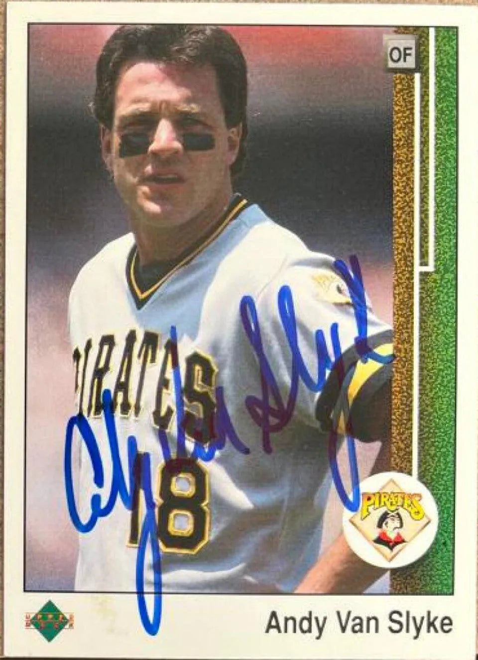 Andy Van Slyke Signed 1989 Upper Deck Baseball Card - Pittsburgh Pirates #537