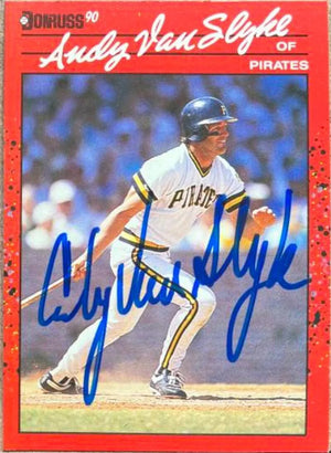 Andy Van Slyke Signed 1990 Donruss Baseball Card - Pittsburgh Pirates