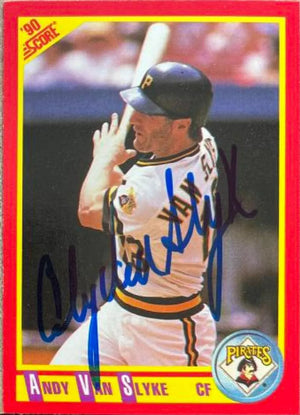 Andy Van Slyke Signed 1990 Score Baseball Card - Pittsburgh Pirates