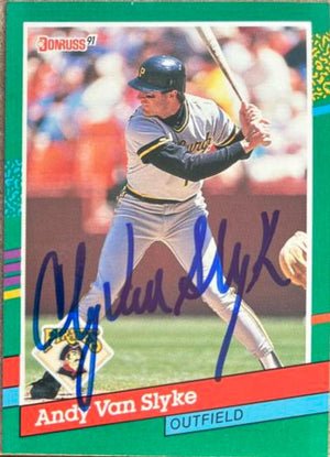 Andy Van Slyke Signed 1991 Donruss Baseball Card - Pittsburgh Pirates