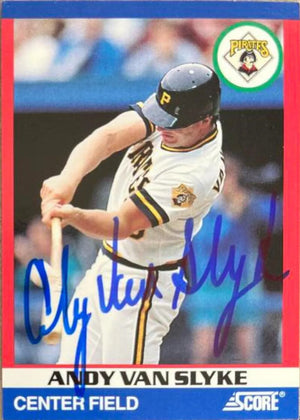 Andy Van Slyke Signed 1991 Score 100 Superstars Baseball Card - Pittsburgh Pirates