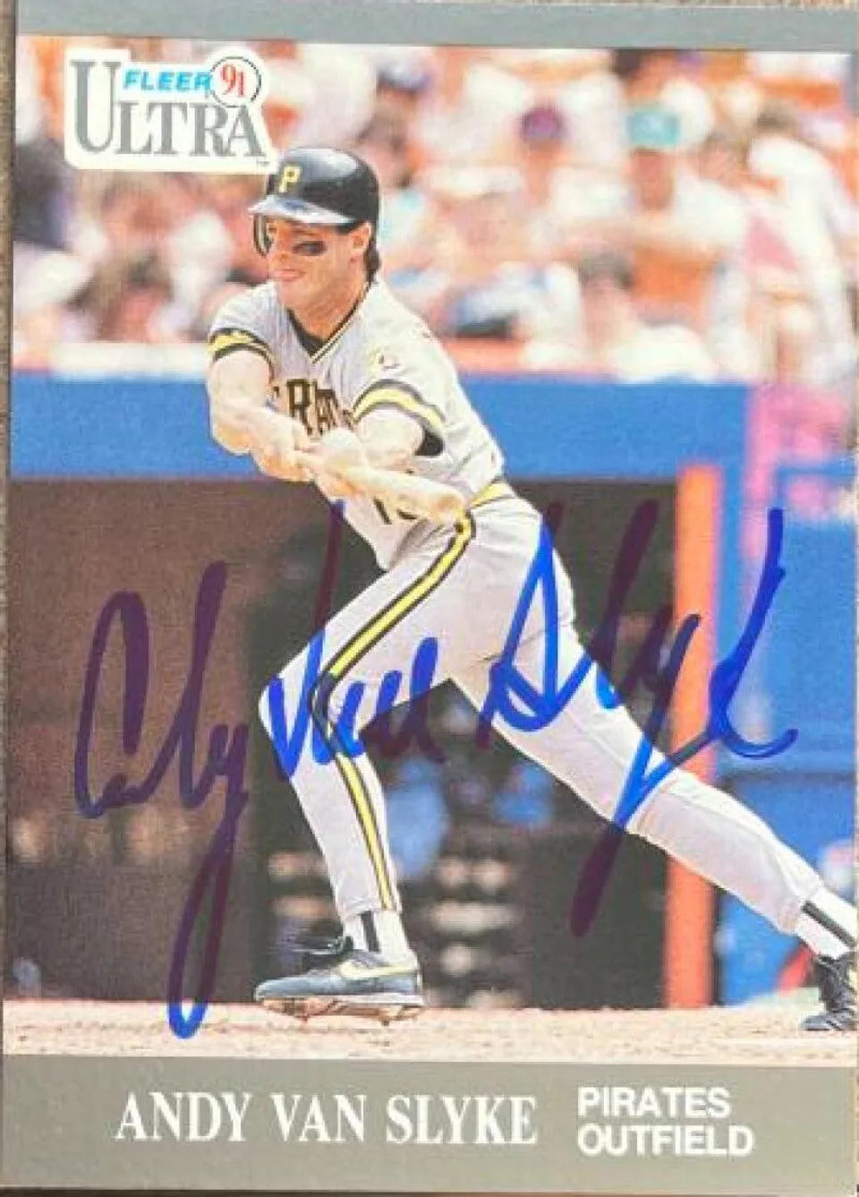 Andy Van Slyke Signed 1991 Fleer Ultra Baseball Card - Pittsburgh Pirates