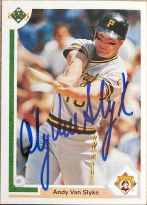 Andy Van Slyke Signed 1991 Upper Deck Baseball Card - Pittsburgh Pirates