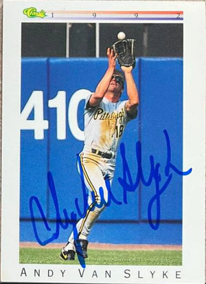 Andy Van Slyke Signed 1992 Classic Baseball Card - Pittsburgh Pirates