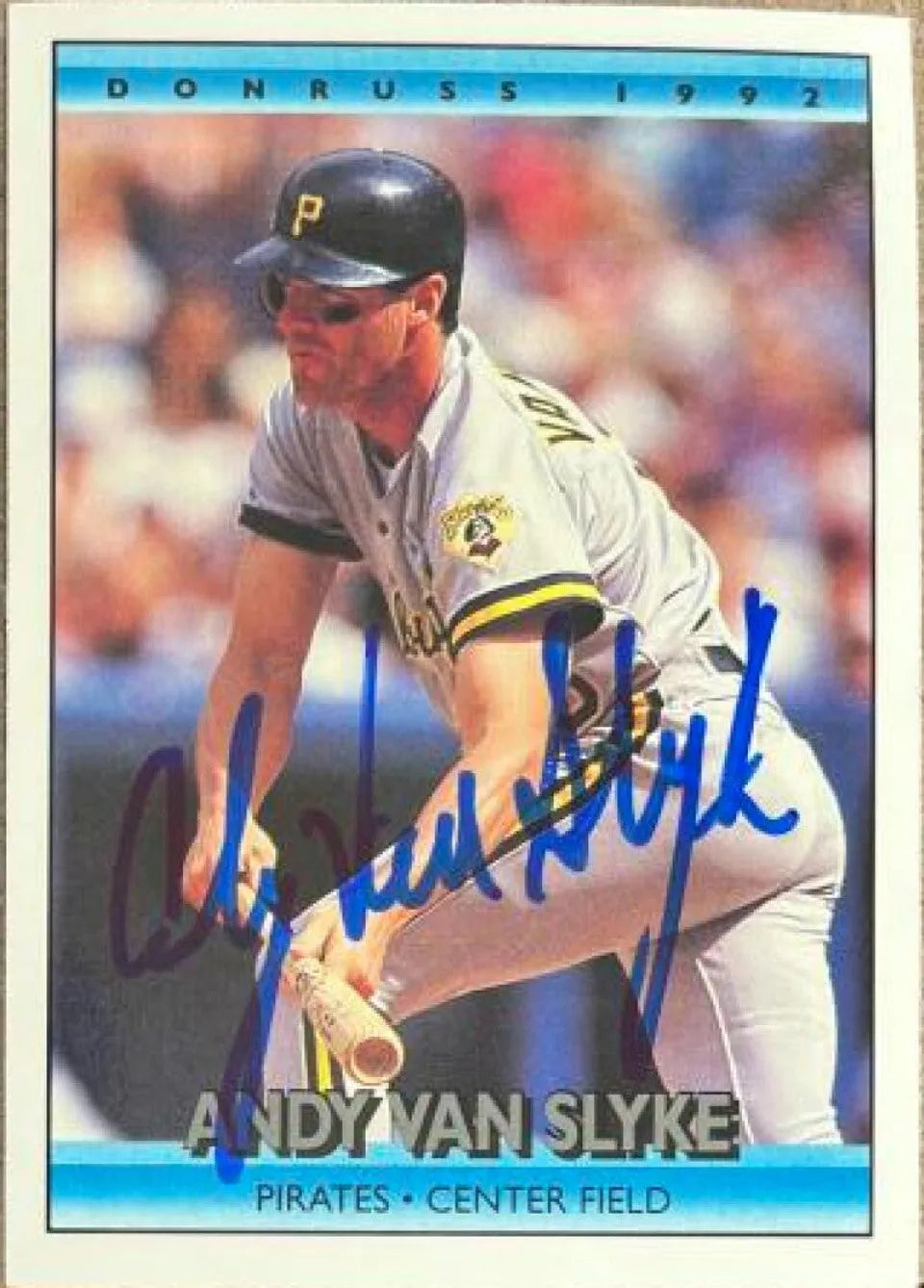 Andy Van Slyke Signed 1992 Donruss Baseball Card - Pittsburgh Pirates