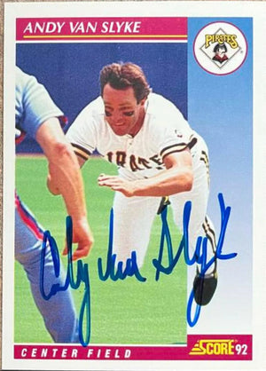 Andy Van Slyke Signed 1992 Score Baseball Card - Pittsburgh Pirates