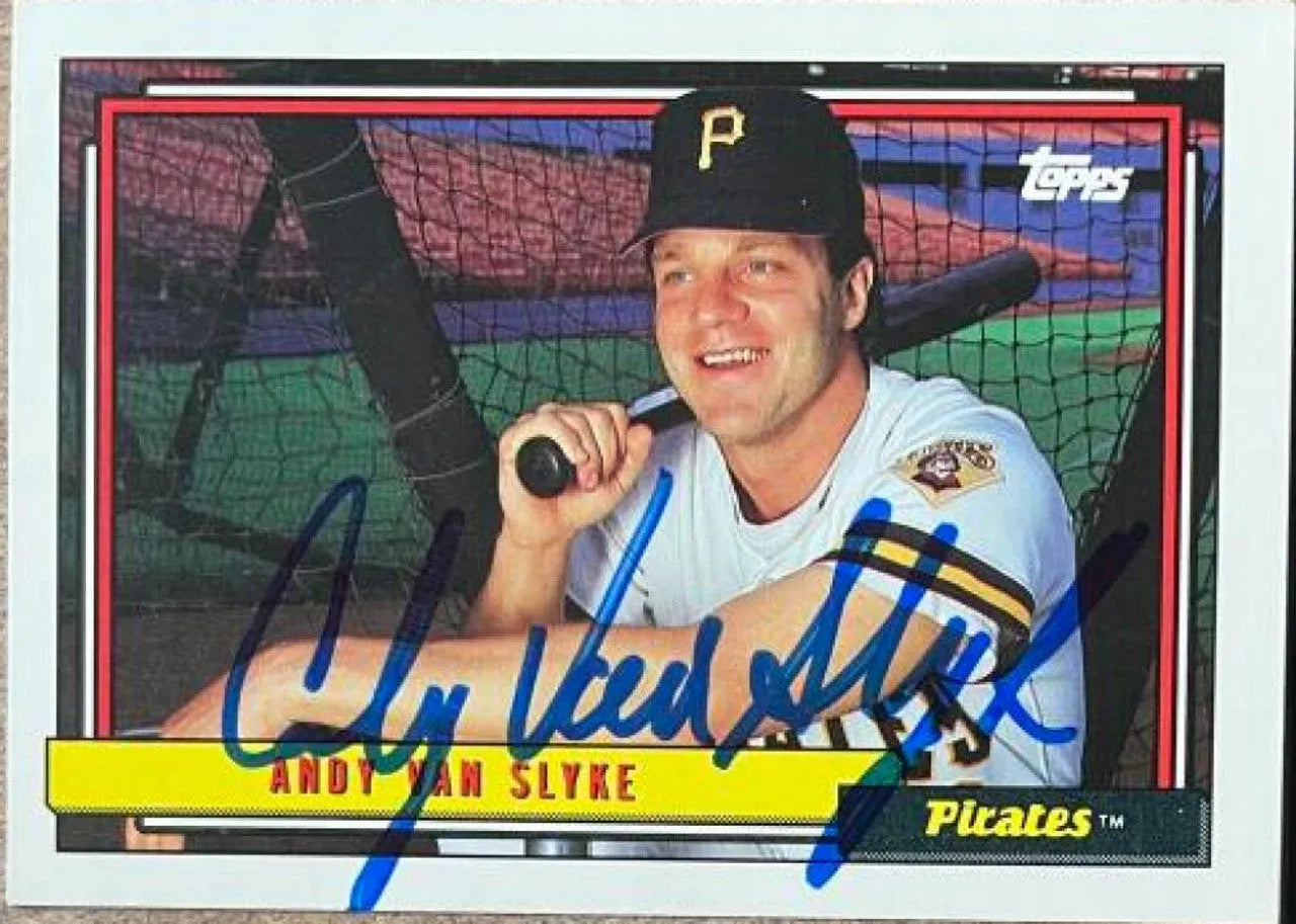 Andy Van Slyke Signed 1992 Topps Baseball Card - Pittsburgh Pirates