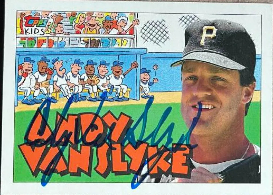 Andy Van Slyke Signed 1992 Topps Kids Baseball Card - Pittsburgh Pirates