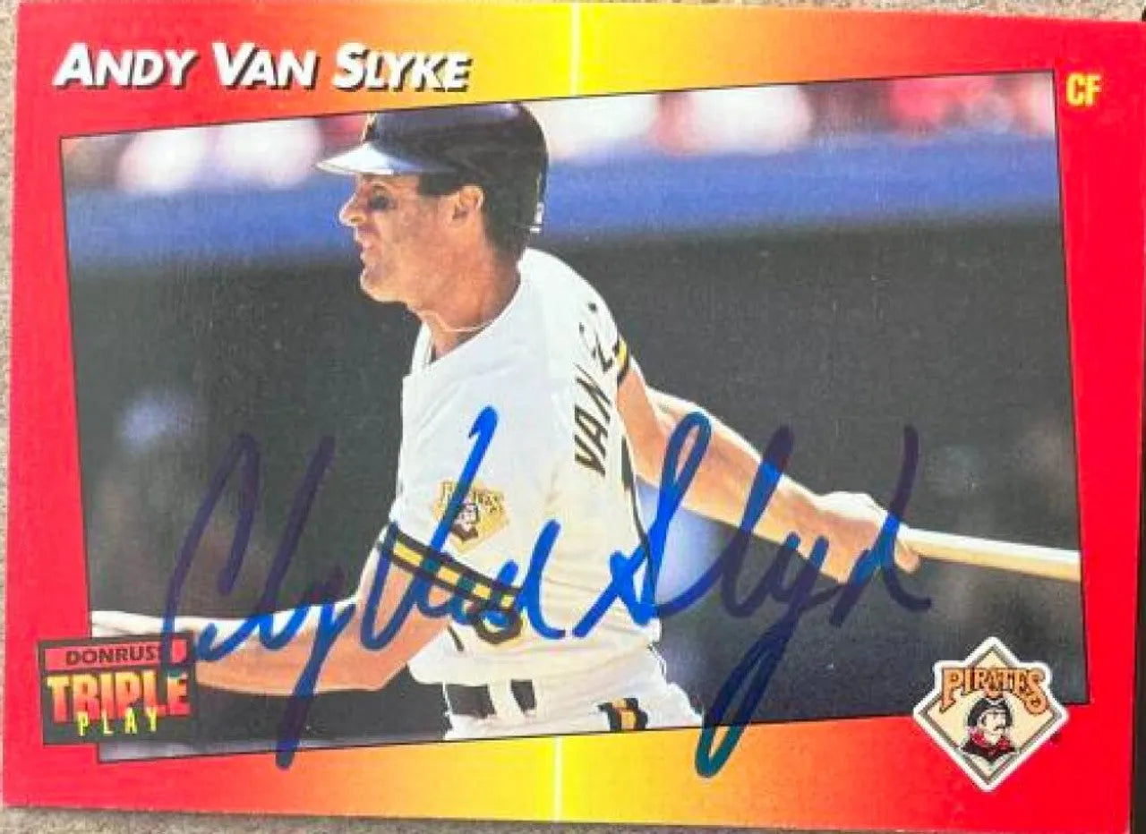 Andy Van Slyke Signed 1992 Triple Play Baseball Card - Pittsburgh Pirates #148