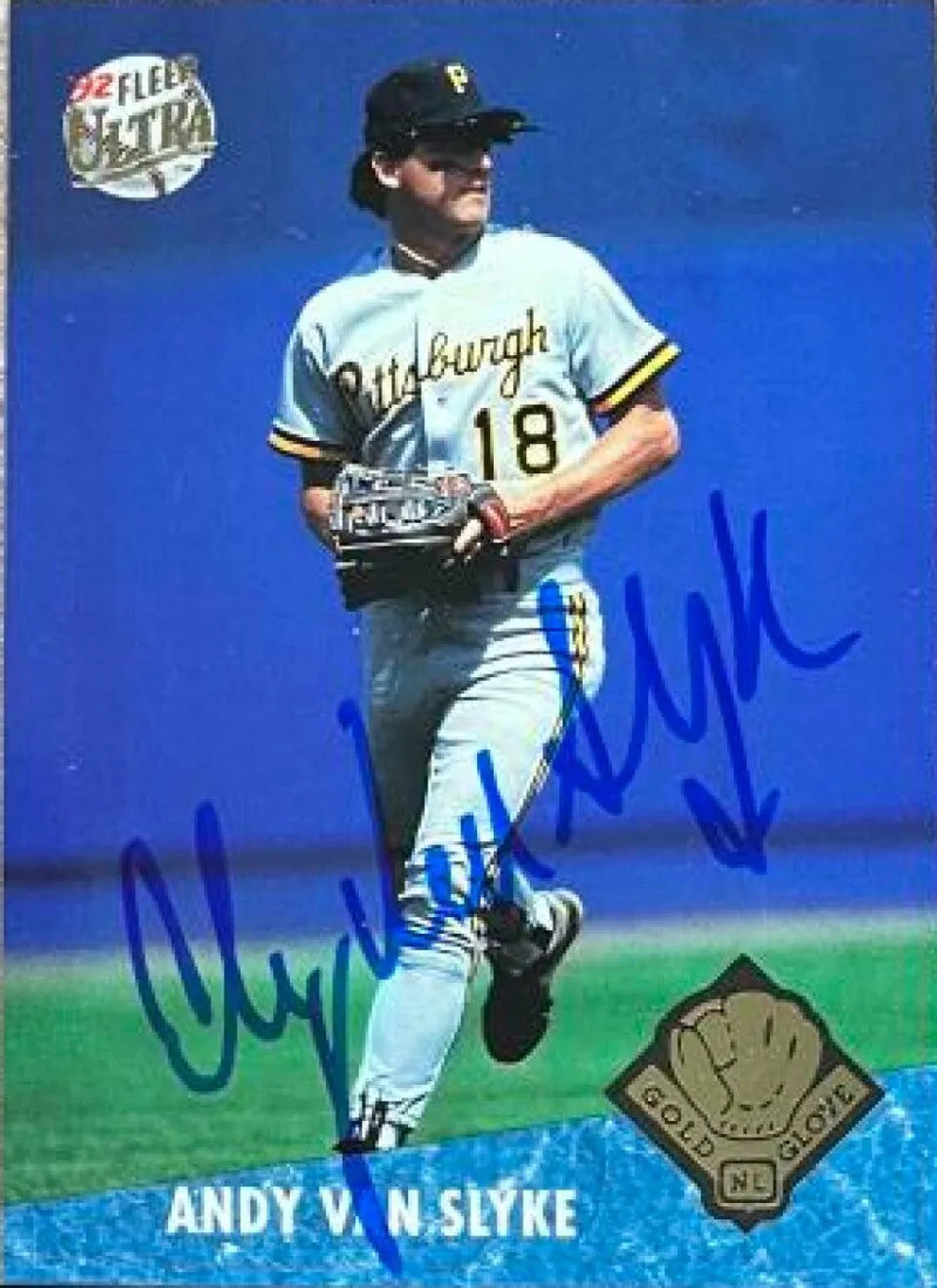 Andy Van Slyke Signed 1992 Fleer Ultra Award Winners Baseball Card - Pittsburgh Pirates