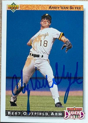 Andy Van Slyke Signed 1992 Upper Deck Baseball Card - Pittsburgh Pirates #715