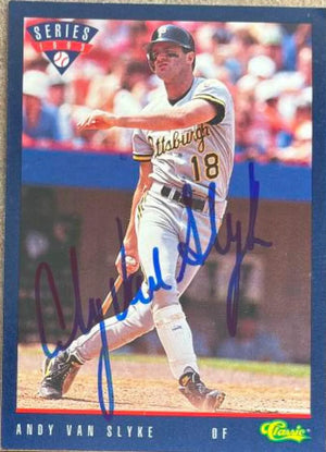 Andy Van Slyke Signed 1993 Classic Baseball Card - Pittsburgh Pirates