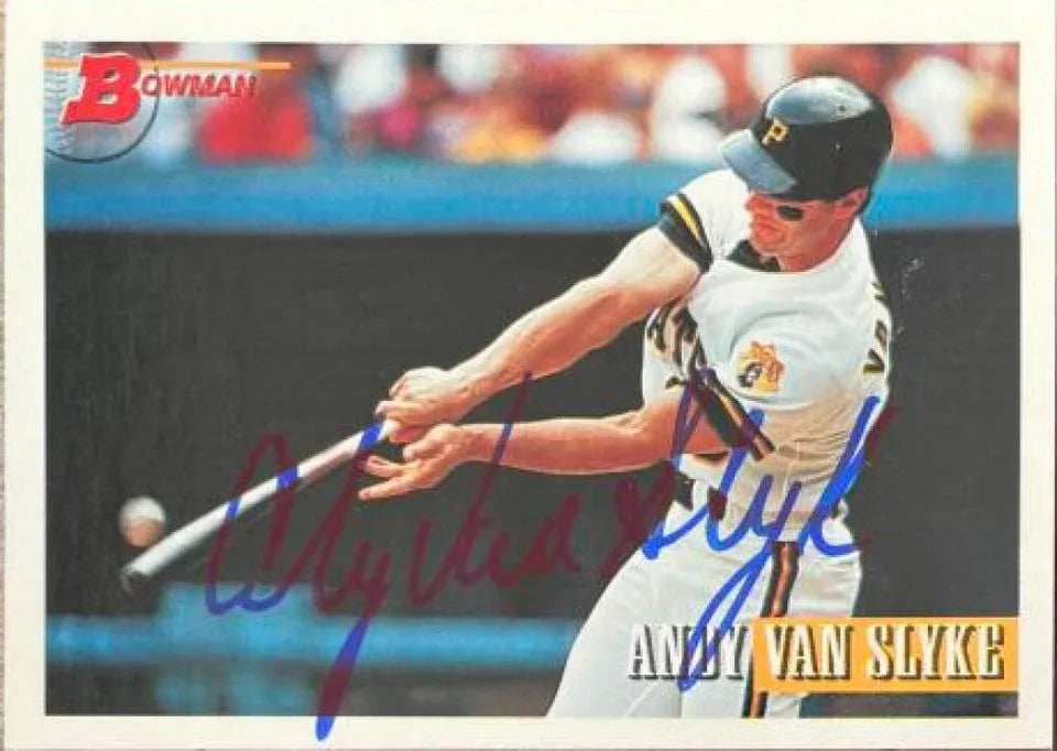 Andy Van Slyke Signed 1993 Bowman Baseball Card - Pittsburgh Pirates