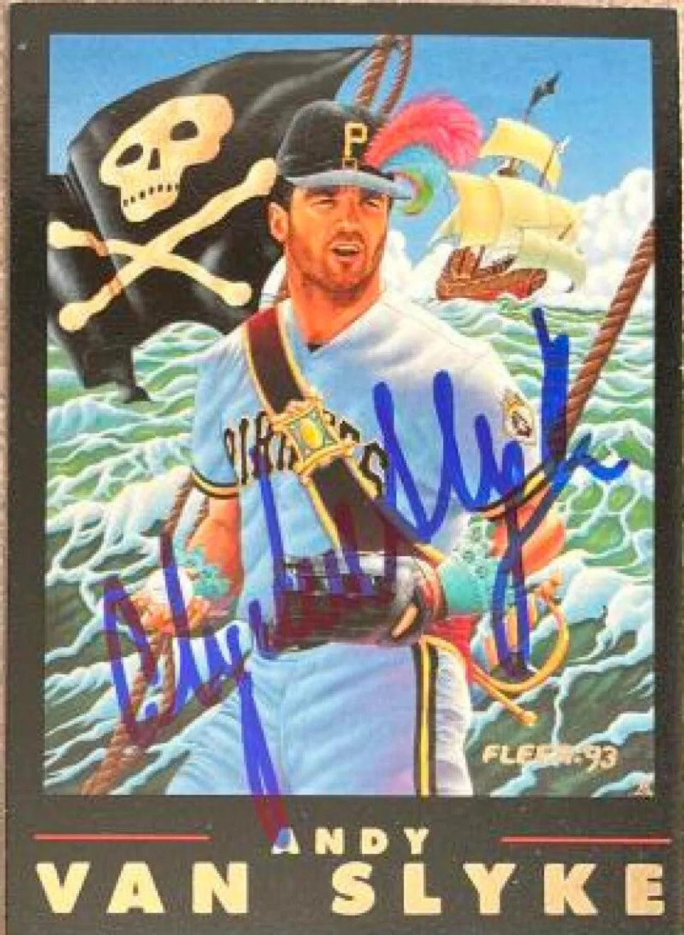 Andy Van Slyke Signed 1993 Fleer Pro-Visions Baseball Card - Pittsburgh Pirates