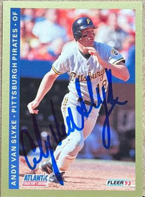 Andy Van Slyke Signed 1993 Fleer Atlantic Baseball Card - Pittsburgh Pirates